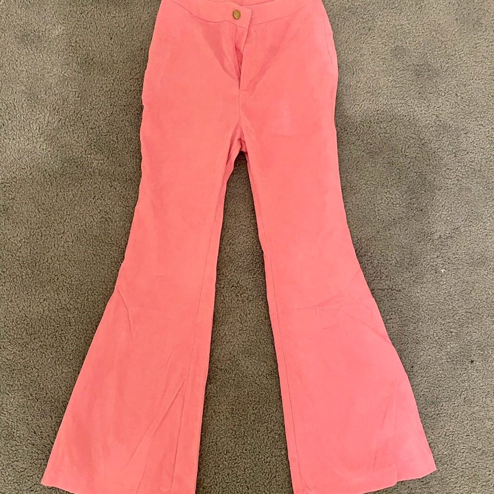 ribbed flare corduroy pants